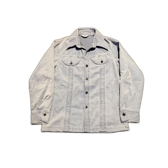 VINTAGE LEVI'S PANATELA TOPS CORDUROY DISTRESSED BUTTON UP SHIRT JACKET M